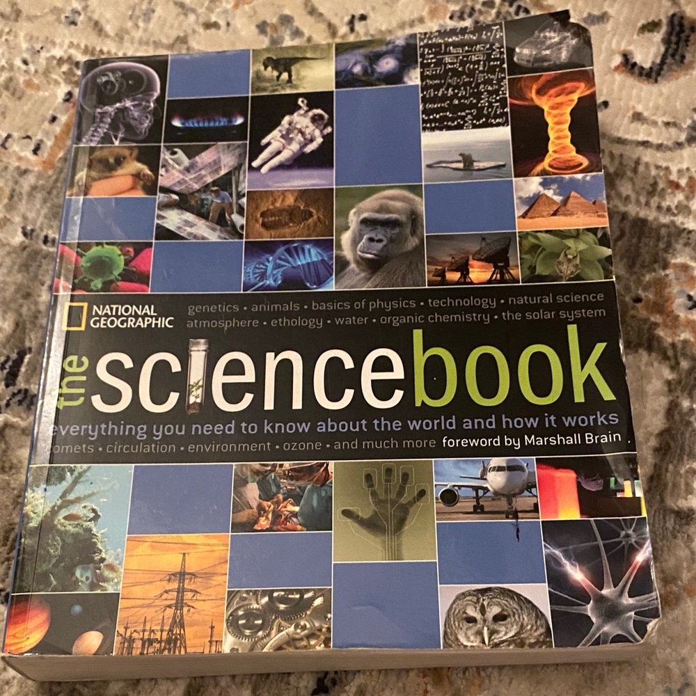 National Geographic Science Book with Vibrant Blue and Green Cover